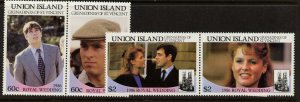 St Vincent Grenadines Union Island 228-9 Horiz MNH Andrew &, Sarah Wedding