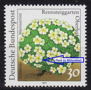 GERMANY BUND [1991] MiNr 1505 F09 ( **/mnh ) [01] Blumen Plattenfehler