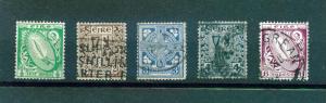 Ireland issues of 1922 - 38, Scott 65, 69, 70, 71, 73 mint & used
