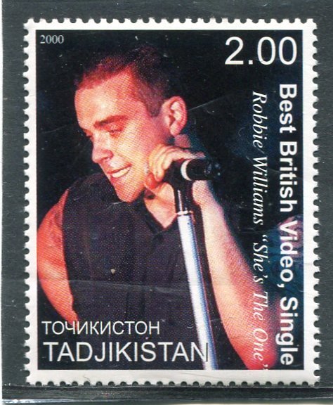 Tajikistan 2000 ROBBIE WILLIAMS Singer 1 value Perforated Mint (NH)