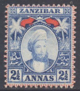 Zanzibar Scott 41 - SG160, 1896 Sultan 2.1/2a MH*