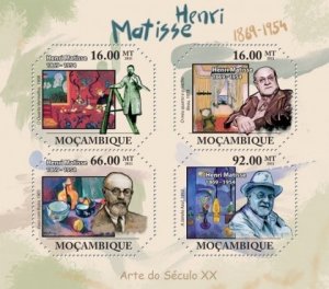 Mozambique - Matisse Art - 4 Stamp  Sheet 13A-605