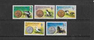 PENGUINS, BIRD, NEW COINAGE - FALKLAND ISLANDS #245-49