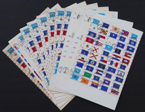 U.S. Used #1682a 13c State Flags Sheets of 50 First Day Covers (Lot of 10) Nice!
