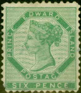 Prince Edward Is 1868 6d Blue-Green SG18 Good Mtd Mint