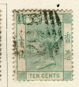 HONG KONG; 1884 classic QV Crown CA issue fine used 10c. value