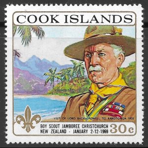 Cook Islands Scott 253 MNH 30c Lord Baden Powell Boy Scout Issue of 1969