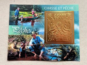 Fishing and Hunting 2023 year 5 blocks Foil. Bronza.  perforated  NEW