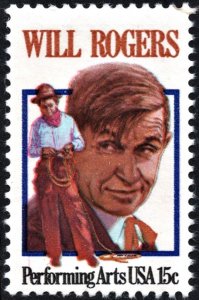 SC#1801 15¢ Will Rogers Single (1979) MNH