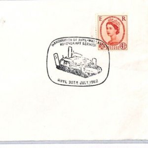 GB Wales/Lancs HOVERCRAFT FIRST FLIGHT Cover Rhyl Wallasey Coventry 1962 YW72