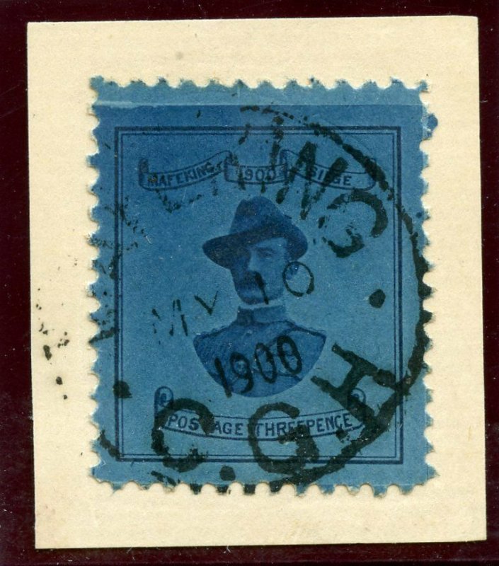 Cape Mafeking 1900 3d deep blue/blue (stamp 18½mm wide) VFU. SG 20. Sc 179.