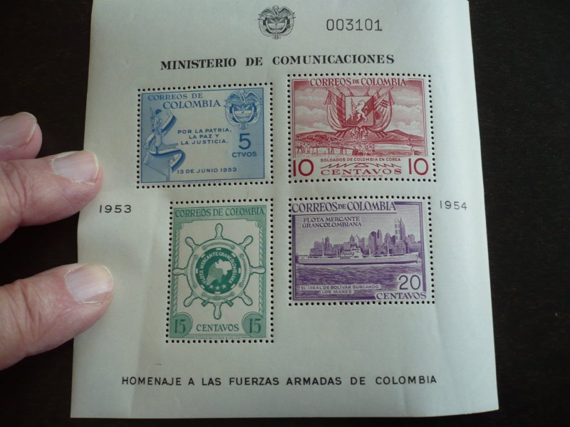 Stamps - Colombia - Scott# 637a, 637b - Mint Never Hinged 2 Souvenir Sheets