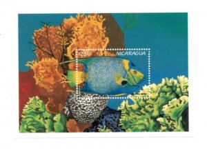 Nicaragua 1996 - Fish - Marine Life - Souvenir Stamp Sheet - Scott #2189 - MNH