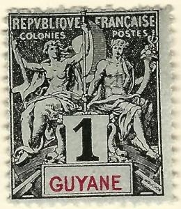 French Guiana Scott #32 Fine Mint hr..rough upper perfs...Make me an Offer!