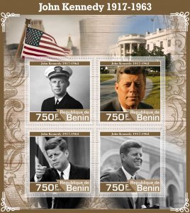 Stamps.Famous people,John Kennedy 1+1 sheets perf 2021 year Benin