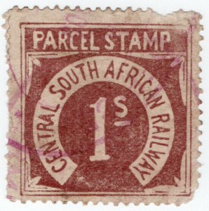 (I.B) Transvaal Railways : CSAR Parcel Stamp 1/-