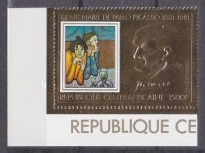 1981 Central African Republic 748 gold 100 years to the artist Pablo Picasso