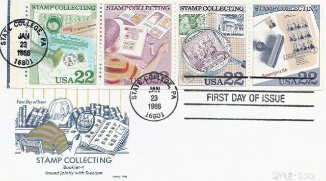 2201a 22c STAMP COLLECTING - Gamm - Booklet pane 4