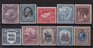 CYPRUS 1928 Anniversary set ¾Pi - £1 MNH **