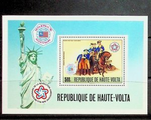 BURKINA FASO Sc C244 NH SOUVENIR SHEET OF 1976 - AMERICAN REVOLUTION