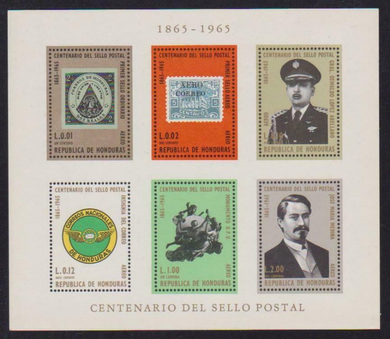 Honduras Airmail # C403a Stamp Centenary VF OG NH Imperf S/S - I Combine S/H