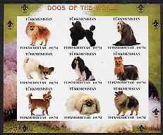 Turkmenistan 2000 ? Dogs of the World imperf sheetlet con...