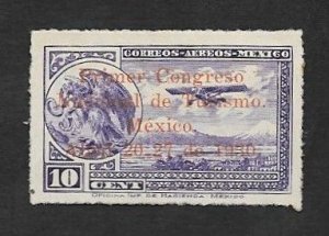 SD)1930 MEXICO COAT OF ARMS AND PLANE 10C FIRST NATIONAL TOURISM CO