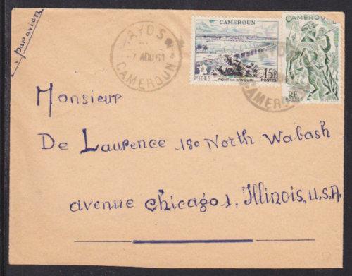 Cameroun Sc 318/327 on 1961 Air Mail Cover to Chicago