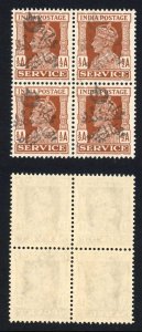 Bahawalpur India SG282 3 Pies on 1a3p with Faked overprint U/M Block