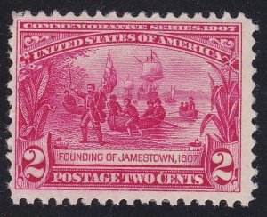 US 329 2c Jamestown Expo Mint F-VF OG H SCV $27.50