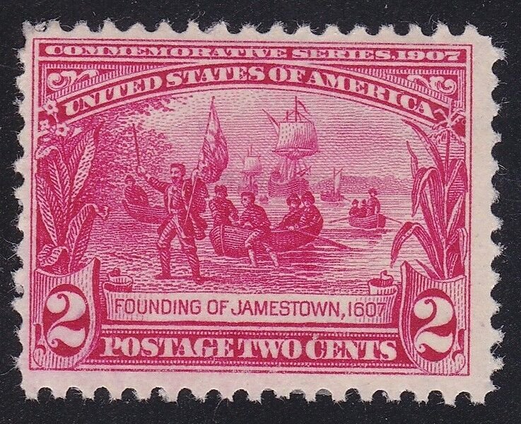 US 329 2c Jamestown Expo Mint F-VF OG H SCV $27.50