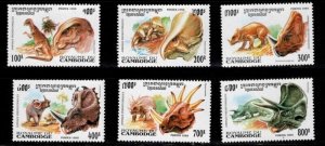 Cambodia Scot #1409-1414,MNH.Michel 1486-1491 Prehistoric Animals,1995.Dinosaurs