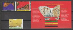 NETHERLANDS 1993 SG 1673/5 + MS 1676 MNH