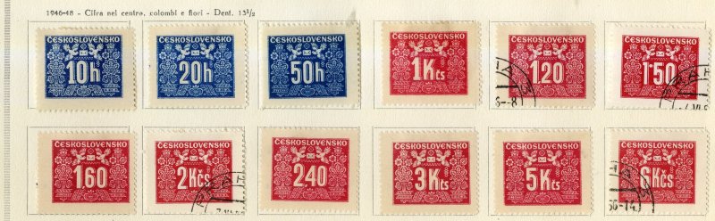 CZECHOSLOVAKIA  J70-J81 USED/M  SCV $3.00  BIN $1.45