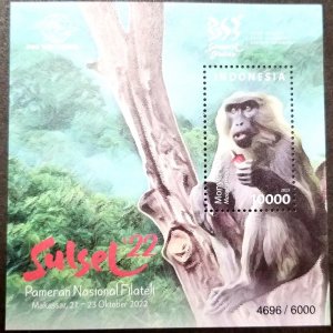 *FREE SHIP Indonesia Stamp Expo Monkey 2023 2022 Wildlife (ms) MNH *SULSEL 22