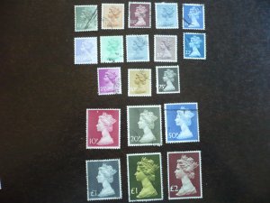 Stamps - Great Britain - Scott# MH22-MH175 - Used Part Set of 49 Stamps