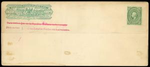 1880's Wells Fargo Mexico Mexicana Cover #9 Env 12 Centavo Hidalgo, USAGE CHANGE