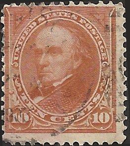 # 283a ORANGE BROWN USED DANIEL WEBSTER VERT. WMK. SCV-15.00