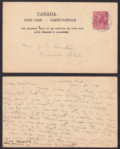 Canada - 1912-29 - Unitrade #UX33h used postcard - MONT. & ISL. POND R.P.O. pmk