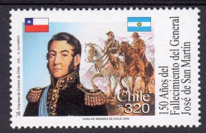Chile 2000 Freemasonry General Jose de San Martin-Flags-Horses (1) MNH Sc#1338