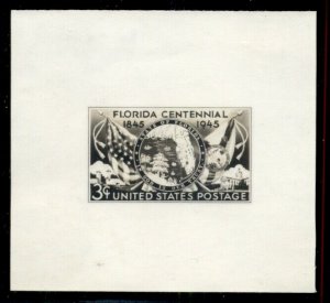 US #927E, 3¢ Florida Statehood, 1935 Photo Essay of proposed design 69x63mm, XF