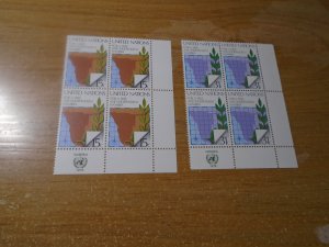 United Nations  New York  #  312-13  MNH   imprint Block