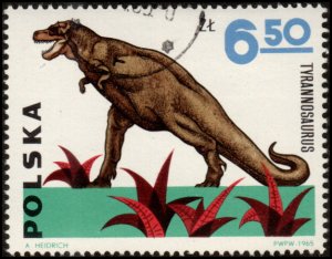 Poland 1316 - Cto - 6.50z Tyrannosaurus Rex (1965) (cv $0.80)