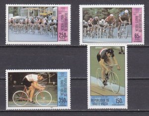 Burkina Faso, Scott cat. C258-C261. Moscow Olympics issue, Cycling shown. ^