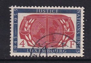 Luxembourg   #308  used 1955  anniversary UN  4fr