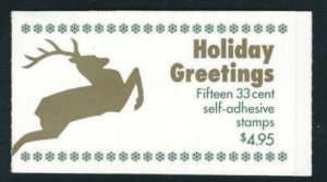 SCOTT BK276B (3376) 33 CENT REINDEER BOOKLETof 15⭐⭐⭐⭐⭐