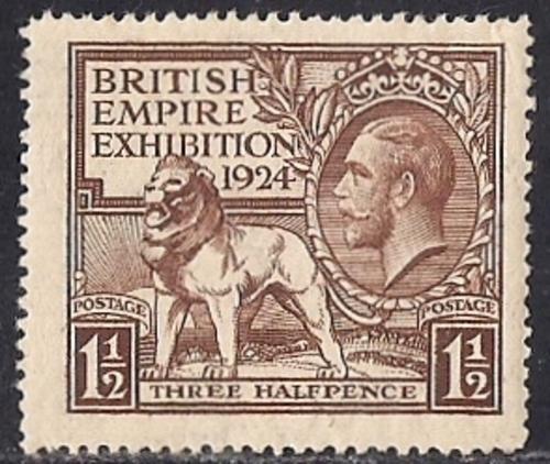 Great Britain #186 1 1/2P Lion King George 5, Mint OG NH FVF