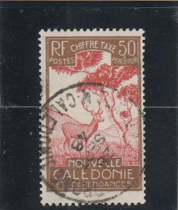 New Caledonia  Scott#  J27  Used  (1928 Malayan Sambar)