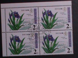 ​KOREA-2001 SC#4154 LOVELY IRIS SETOSA FLOWERS-CTO BLOCK VF KEY STAMP