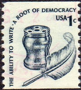 United States 1811 - Used - 1c Quill Pen / Inkwell (Coil) (1980)